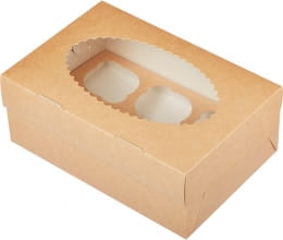 Картонная коробка (упаковка) для маффинов КОМУС ECO MUF6 (150 шт)