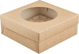 Картонная коробка (упаковка) для маффинов КОМУС ECO MUF9 (100 шт)