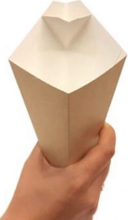 Бумажный конус для снеков ДЖИДИПРО 80х200 мм с отделением под соус (480 шт)